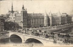VINTAGE POSTCARD Paris the Bridge With the Exchange Law courts