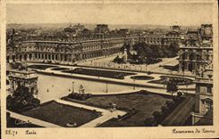 Panorama de París de la POSTAL de la VENDIMIA de la lumbrera