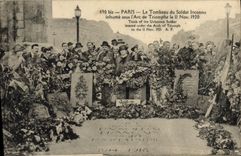 CPA Paris Le Tombeau Du Soldar Inconnu I'Arc De Triomphe Militaria 