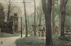 VINTAGE POSTCARD Paris Garden of Cluny