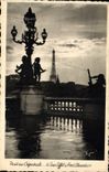 VINTAGE POSTCARD Paris in the Twilight the Eiffel Tower
