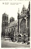 Iglesia co de Bruselas de la POSTAL de la VENDIMIA. Ataque frontal de Gudulia