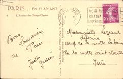 CPA Paris L'Avenue Des Champs Elysees