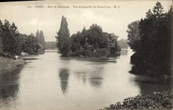 CPA Paris Bois De Boulogne Vue D'Ensemble Du Grand Lac