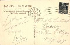 VINTAGE POSTCARD Paris View Of the Sacring Heart De Montmartre and the monumental staircase