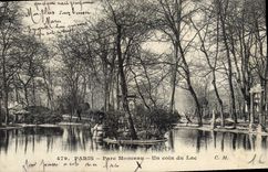 VINTAGE POSTCARD Paris Park Heap a Corner Of the Lake