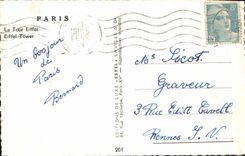 CPM Paris La Tour Eiffel
