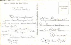 CPM Paris La Tour Eiffel