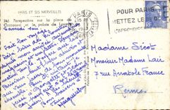 POSTAL MODERNA París y su opinión de las maravillas sobre la opinión de la lumbrera del lugar sobre el lugar del carrusel y el paladar de Louvr