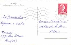 MODERN CARD Paris the Caretaker's lodge And the Bridge With the Exchange