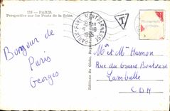 MODERN CARD Paris View On the Bridges Of the Seine