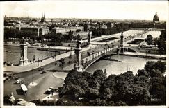 MODERN CARD Paris Bridge Alexandre III and the esplanade of the Invalids