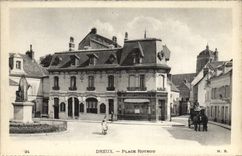 CPA Dreux Place Rotrou Credit Lyonnais Caleche Cheval