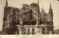 CPA Reims La Cathedrale Vue De I'Abside Apres La Guerre