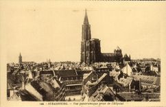 Opinión panorámica de Estrasburgo de la POSTAL de la VENDIMIA tomada De I' Hopital