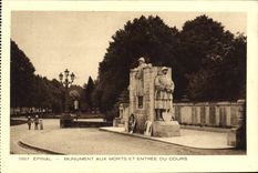 CPA Epinal Monument Aux Morts Et Entree Du Cours Militaria