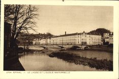 VINTAGE POSTCARD Epinal the college and the nursery school