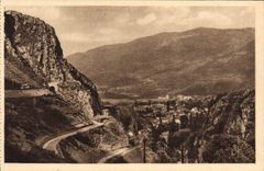CPA Pierrefitte Vue Generale Route de Cauterets et Tunnel