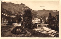 VINTAGE POSTCARD Cauterets Train station of Raillere Train station and Cabaliros
