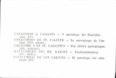 MODERN CARD Callisto Catacomb It sarcofago del Fanciullo