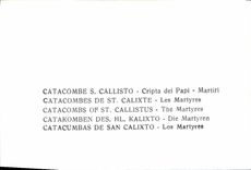 MODERN CARD Catacomb Callisto Cripta del Papi Martiri