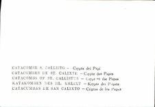MODERN CARD Catacomb Callisto Crypta dei Papi