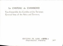 MODERN CARD Chambord Castle Overall picture of the roofs and the terraces