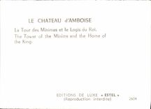 POSTAL MODERNA el castillo de Amboise la torre de minúsculo y el hogar del rey
