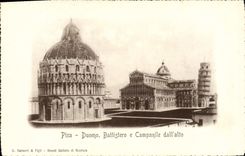 CPA Pisa Duomo Battistero e Campanile dall'alto