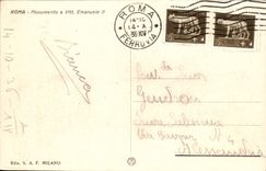 La POSTAL Roma Monumento de la VENDIMIA tiene Vitt Manuel L