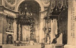 La POSTAL Roma Basilica di S Pedro de la VENDIMIA en Vaticano el idiota del interno lo gobernó en Bronzo di S Pedro