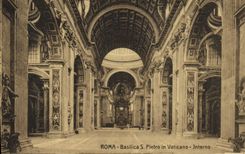 Basílica S Pedro de Roma de la POSTAL de la VENDIMIA en Vaticano Interno