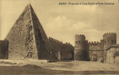 CPA Roma Piramide di Caio Cestio e Porta Ostiense 