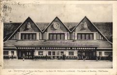 POSTAL Trouville de la VENDIMIA la reina de la estación de tren de la playa