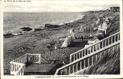 Playa de Tharon de la POSTAL de la VENDIMIA la escalera grande y la playa