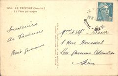 POSTAL Treport de la VENDIMIA el faro por la tormenta