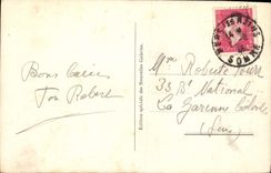 POSTAL MODERNA Treport antes de barcos del puerto y de la iglesia