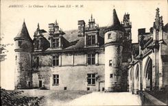 POSTAL Amboise de la VENDIMIA el ataque frontal Louis Xll del castillo