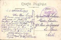 CPA Romilly sur Seine Place de la Gare Cachet Commanderie d'Etapes Depot d'Eslopes Eslopes Militaria 