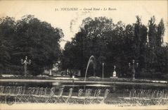 POSTAL Toulouse de la VENDIMIA el hospital auxiliar del sello del lavabo redondo grande