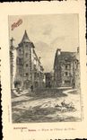 VINTAGE POSTCARD Salers Places Town hall Maggi Publicity