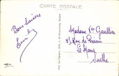 VINTAGE POSTCARD Croisic Park of the Mount Spirit and bottom of the Port Daguin Boat