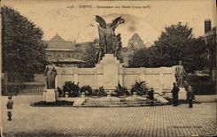 Monumento de la guerra de Dieppe de la POSTAL de la VENDIMIA