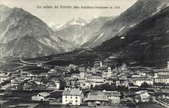 VINTAGE POSTCARD Saluto Da Bormio Panorama