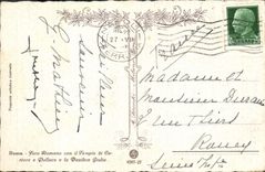 Borde Tempio del romano de Roma Foro de la POSTAL de la VENDIMIA