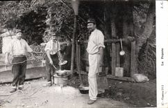 Guerra de la POSTAL de la VENDIMIA el cocinar de Militaria