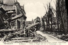 VINTAGE POSTCARD the Great War In Belgium a Street De Nieuport After the Last Militaria bombardment