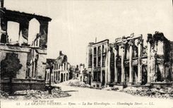 VINTAGE POSTCARD the Ypres Great War the Street Elverdinghe Militaria