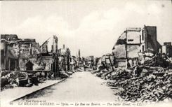VINTAGE POSTCARD the Ypres Great War the Street Butters Militaria