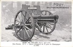 Museo de Militaria de la POSTAL de la VENDIMIA del Invalids Canon alemán Champán de 77